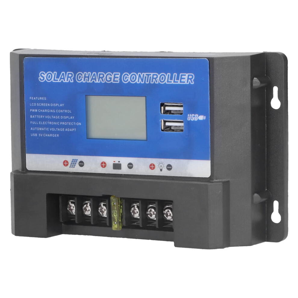 30A 12V 24V Pwm Solar Charge Controller With Usb Dual Display For Rv Boats Off Grid 9113335002166
