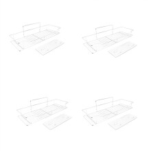 Estante de almacenamiento de acero inoxidable para baño (4 unidades), sin perforaciones, para colgar en la pared del baño o la cocina.