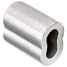 2 manchons ovales en aluminium pour câble de 1/16" de diamètre, fabriqués aux États-Unis : 100, 250, 500, 1000 pièces (500)