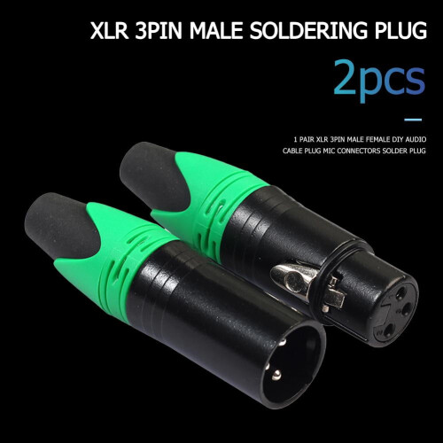 jixopn2pcs Προσαρμογέας XLR 3 ακίδων Αρσενικό βύσμα Ανθεκτικό φορητό ελαφρύ 2