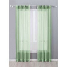 Rideaux en voile transparent à œillets, 2 pièces, disponibles en plusieurs tailles et couleurs.