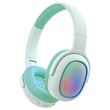 Blukids Bluetooth-koptelefoon over het oor, BT5.3, RGB-verlichting, lange afspeeltijd, ruisonderdrukking, HiFi-stereo, opvouwbaar, lichtgewicht,