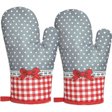 1 paar (booggrijs) ovenhandschoenen, keukenhandschoenen, grillhandschoenen, hittebestendig, katoenen voering, voor grillen, bakken, magnetron, koken,