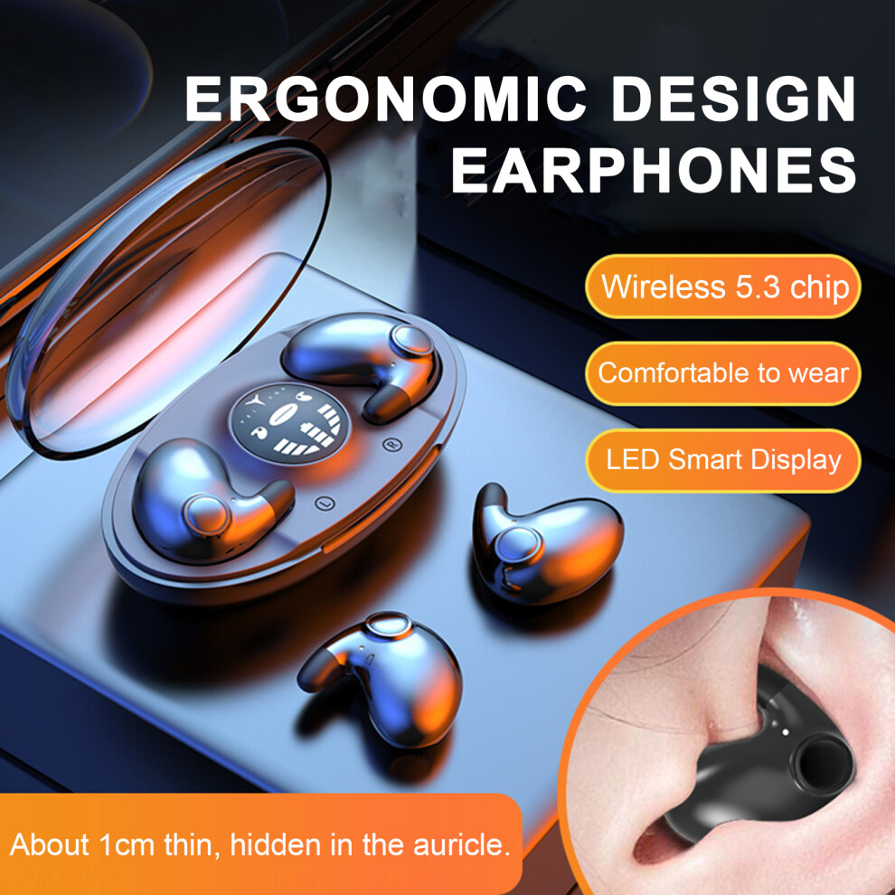 Susuchens Invisible Sleep Wireless Earbuds, 360 Surround Sound, Ipx5 Waterproof, Bone Conduction Bluetooth 5.3, Compatible With Ios/Android, Black 9395123836034