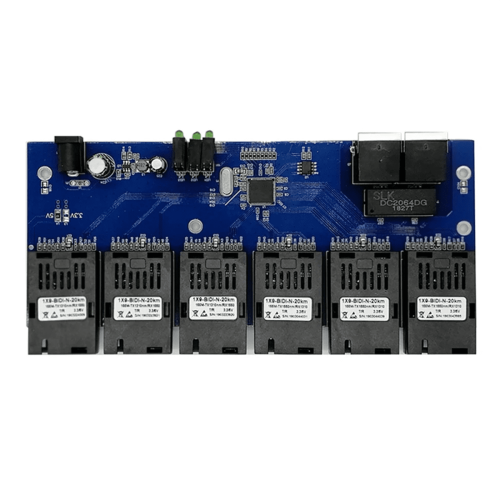 7F1E γρήγορος Ethernet διακοπτών μετατροπέων PCB20KM Ethernet οπτικών μέσων ινών λιμένας ινών 2