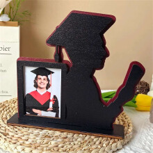 Dřevěný fotorámeček HKUKY na promoci, 12,7 x 8,9 cm, elegantní styl, perfektní dárek – kompatibilní se standardními fotografiemi