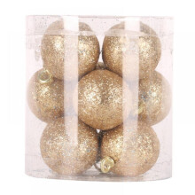 12 stuks chique ronde kerstballen met haakje, nieuwjaarskerstboomversiering, kerstboomhangers
