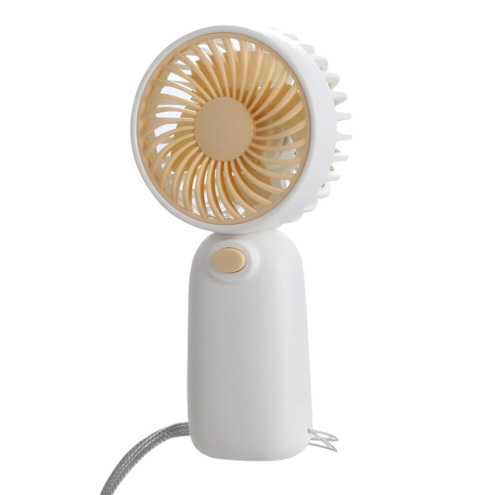 Portable Handheld Fan Battery Operated Quiet Cooling For Travel Desk And Outdoor Use With Strap Yellow 9113335002746