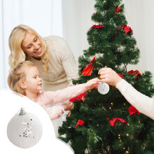YiFudd Kunststoffkugeln in verschiedenen Formen, bemalt, Weihnachtsgeschenke, Weihnachtsbaumschmuck, hängende Weihnachtsdekoration