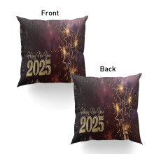 Gelukkig Nieuwjaar 2025 Sierkussenhoes 18*18 inch Buitendecoratie Feestdagen Decoratieve Sierkussenhoes voor Woonkamer Bank Huisdecoratie
