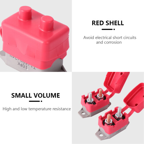 Red2Pcs Circuit Breaker Boat Automatic Reset Fuse Stud Bolt Self Double Head 1