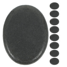 Lot de 12 pierres de massage en basalte pour spa, Ă gratter avec les pouces et les doigts, pour une relaxation optimale.