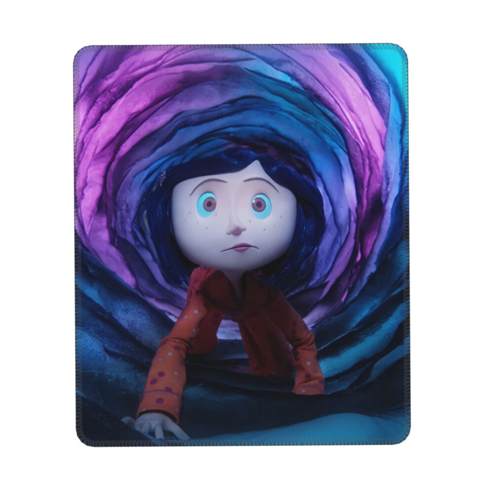 Coraline Mouse Pad With Stitched Edge, Non-Slip Rubber Base, Washable Lycra Cloth, Compatible With Computers And Laptop Green 9395123928418