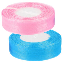 2 rollen knipbaar cadeaulint, knutsellint, doe-het-zelf lint, lint voor het maken van delicate strikken