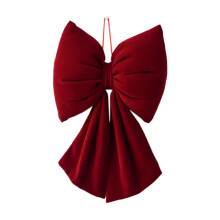 Grote rode fluwelen kerststrikken van 25 cm, geschikt voor kerst- en winterfeestdecoratie, buiten, thuis, nieuwjaar, gevulde knopen.