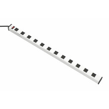 Regleta de enchufes con 12 tomas, protector contra sobretensiones, aluminio, 300 J, CA, 15 A, 125 V, 1875 W