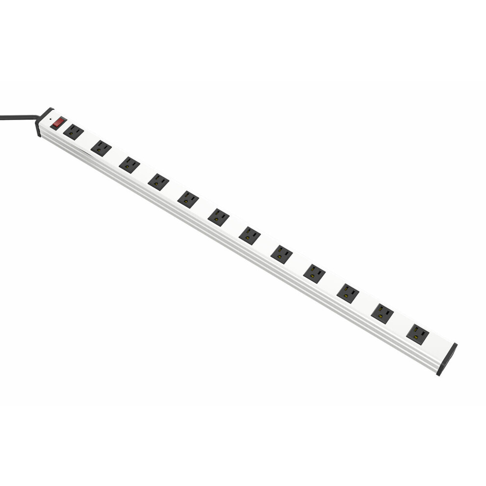 12 Outlet Power Strip Surge Protector Aluminum 300J Ac15a 125V 1875W 9395123929347