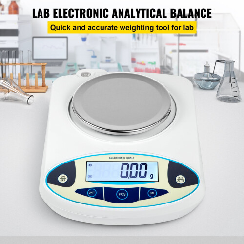 VEVOR Analytical Balance 3000g x 0.01g, High Precision Lab Scale with 13 Unit Conversion, Counting Function, LCD Display 1
