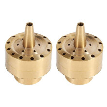 2X Fountain Nozzle Heads,Brass Column Multi Direction Jet Pond Fountain Water Sprinkler Garden(3/4 Inch)