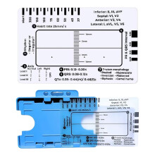 Regla de 7 pasos para la interpretación de electrocardiogramas, herramienta de medición transparente compatible con calibradores de
