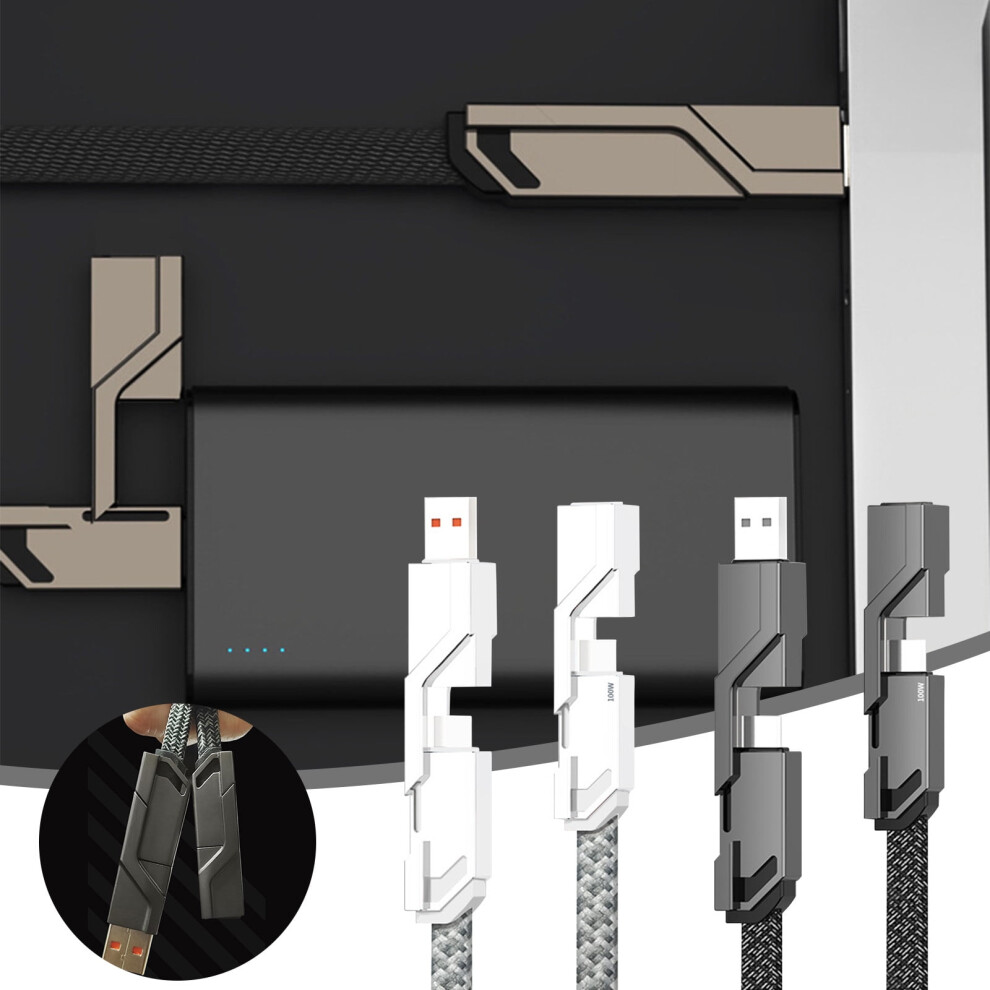 Jacenvly New Travel Essentials 100W Four-In-One Fast Charging Data Cable Is Suitable For Type-C Hua-Wei Pd 4-In-1 Summer Savings Clearance 9395123929934