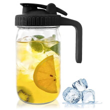 Mason Jar schenkkan van 950 ml met deksel - Glazen kan met deksel, geschikt voor moedermelk, sap, melk, koffie, thee, limonade en andere dranken.