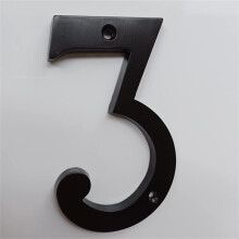 6 Inch Black Zinc Alloy House Numbers Large EasyRead Modern Door Address Number 3