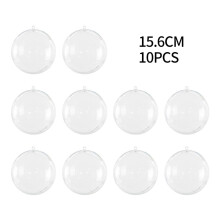 Zriyin Transparente, befüllbare Christbaumkugeln aus Kunststoff, rund, 15,6 cm, ideal als Gastgeschenke für Hochzeiten und Weihnachtsdekorationen.