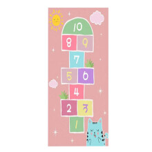 Roztomilá protiskluzová podložka na podlahu Hopscotch 60*160 cm růžová, kompatibilní s výprodejovým kobercem Begine, krásná skákací