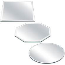 3 Style Beveled Glass Mirror 6x6 inch Square & Round & Octagon Mirror Panels 3mm Beveled Wall Mirror Modern Glass Mirror Base DIY