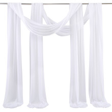 Washranp2Pcs Esküvői íves függönyök fonalszövet fakulásálló áttetsző háttérfüggönyök parti ünnepség íves színpaddekorációkhoz