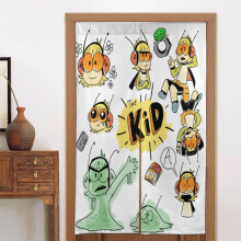 Gyerek kozmikus ajtófüggöny ajtóhoz, mintás sötétítő függöny, szobaelválasztó függöny, gobelin lakberendezés, 86 cm széles x 137 cm