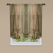 Achim Ombre Earth Striped Modern Window Tie-Up Shade, 50" x 63", Beige