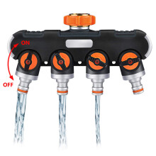 Uclet Gartensprenger-Anschlussstücke, 4 gummierte Verteiler, Wasserwegverteiler, Schlauch, Gartenschlauch