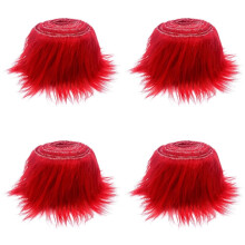 Nvzi-a4pcs Kerstlint van imitatiebont, stofrol voor kerstboomversiering of kransstrikken, 59*1,96 inch (rood)
