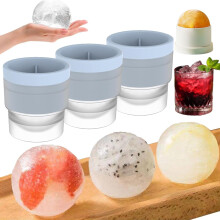 TinyGlam Lebensmittelechte, stapelbare Eiskugelform für Cocktails und Whisky, kompatibel mit Beyondraw Eiswürfelbereiter und Sphere DIY