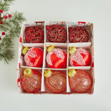 12 stuks transparante kerstballen met glitter, 8 cm groot, goudkleurig, transparant gaas, hangende kerstboomversiering, klassieke raamdecoratie.
