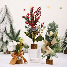 AURORA TRADE Home Creatieve Kunstkerstboom Decoratie Rode Vruchten Dennenboom Bureau DIY Knutselwerk