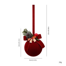 Kerstbel met fluweelachtige afwerking voor raam en kerstboom, stijl E, kerstversiering voor de winterse feestdagen en binnendecoratie, feestelijke