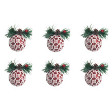 Kerstdecoraties in de uitverkoop! Plastic hangende ornamenten, 6 cm fluwelen, onbreekbare ballen voor in de boom (6 stuks) - geschikt voor