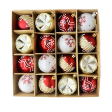 16 stuks kerstballen, kerstboomversiering met ophangtouw, feestelijke hangerdecoratie (60 mm)