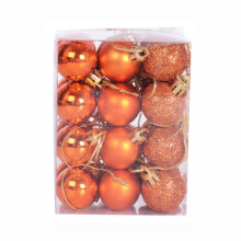 24 kerstballen (3 cm) in diverse kleuren, geschikt als boomdecoratie met ophanggat en touwtje, voor feestdagen, bruiloften en feesten.