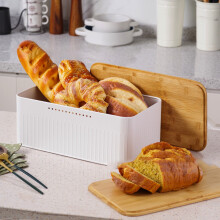 Contenitore per pane con coperchio in legno, contenitore per alimenti da cucina, ottima qualità e chiusura ermetica, compatibile con Daiosportswear