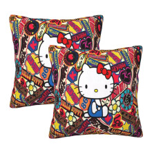 Hello Kitty Throw Pillow Covers, Pack of 2 Pillowcases for Sofa Bed Living Room 18"X18"