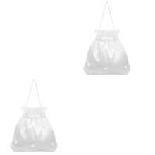 Conjunto de 2 Sacolas de Cetim para Noiva, Sacolas de Presente de Casamento com Cordão, Sacolas para Lembrancinhas de Festa, Sacolas para Doces de