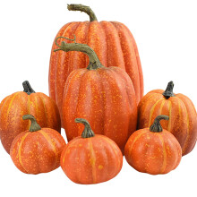Modelo de simulação de Halloween da Winysin: Abóbora grande branca e laranja para decoração de festas e feriados.