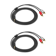 2x RCA-kabel, 2 RCA till 3,5 mm ljudkabel, 3,5 mm teleplugg, RCA Aux-kabel (2 m)