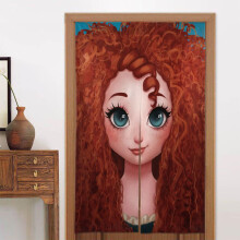 Merida ajtófüggöny ajtóhoz, mintás sötétítő függöny, szobaelválasztó függöny, gobelin lakberendezés, 34" széles x 56" hosszú
