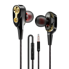Drátová sluchátka do uší s mikrofonem - 3,5mm jack, hluboké basy, kabel odolný proti zamotávání, vysoce kvalitní zvuk, sluchátka do uší