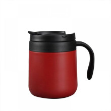 Edelstahlbecher, niedliche Wasserflasche für Thermoskannen, Reisebecher, Edelstahl-Teetasse mit Henkel